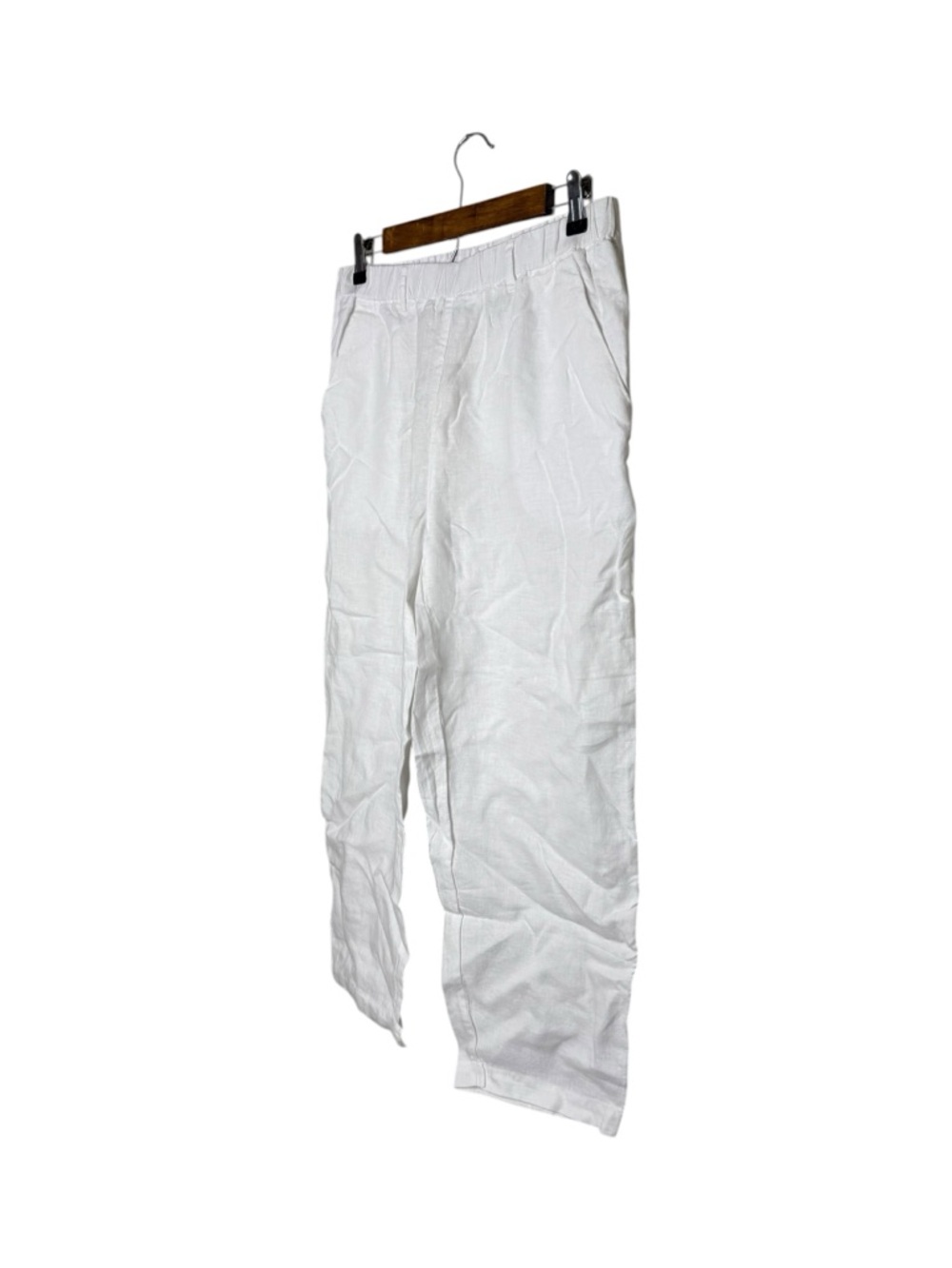 Quince 100% European Linen White Straight Leg Pull On Pants Minimalist Summer - Picture 4 of 9